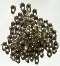 100 4x6mm Transparent Black Diamond Drop Beads